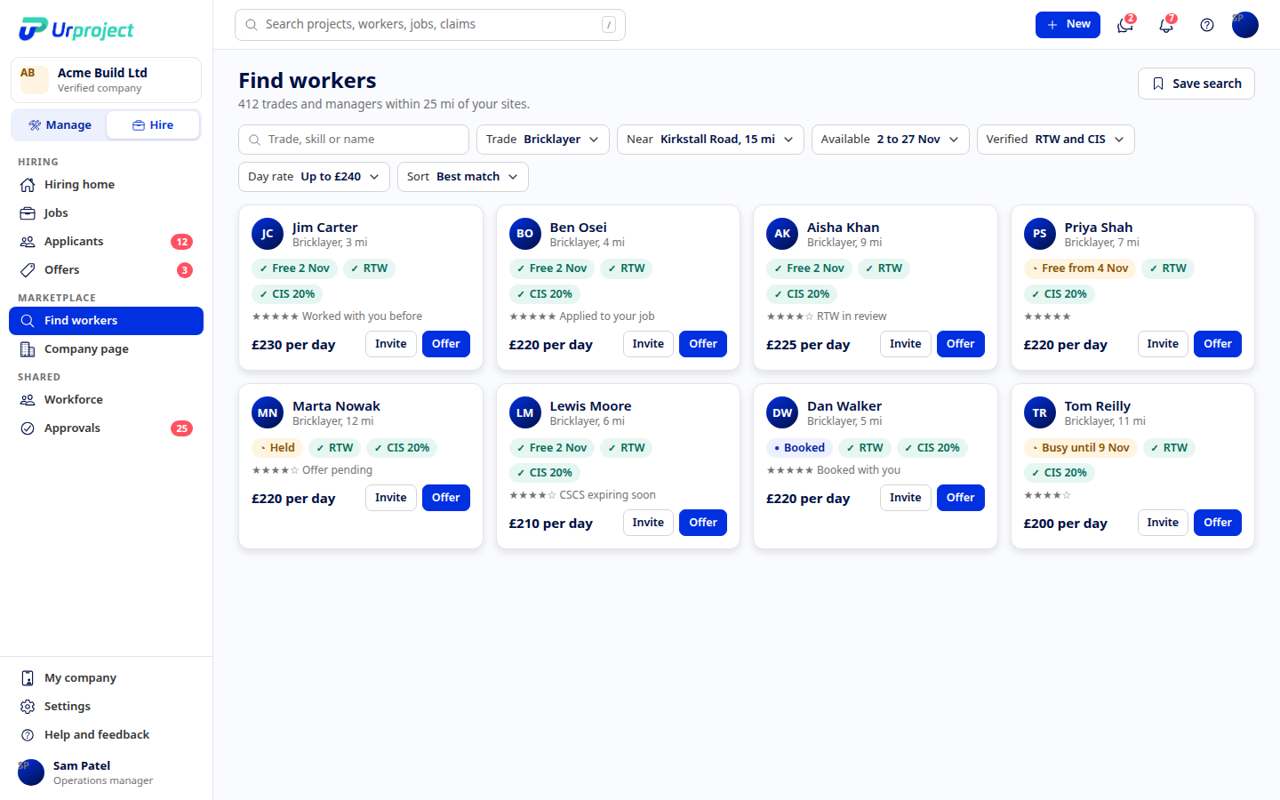 UrProject V4 Hire design