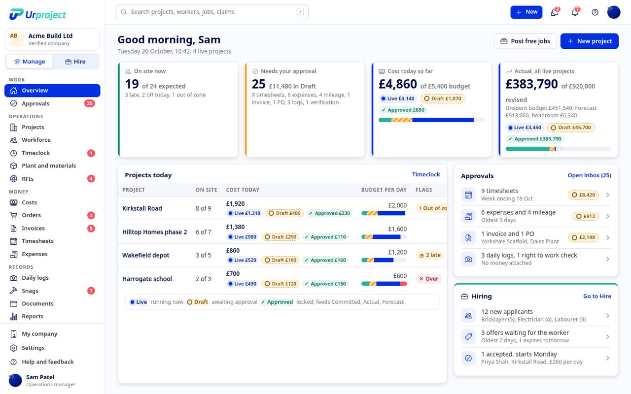 UrProject V4 Manage design